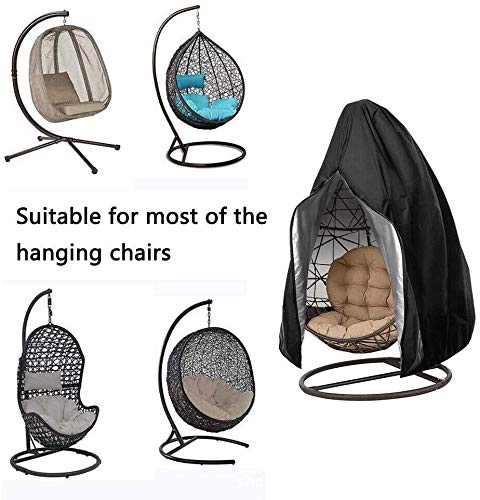 YCHK Hängesessel Stuhlhülle, Hängesessel Abdeckung Wasserabweisende Oxford-Schutzhülle für Patio Patio Schaukelstuhl, Ei-Schaukelstuhl, Schwimmstuhl (115 * 190CM) (Grey1) - 7