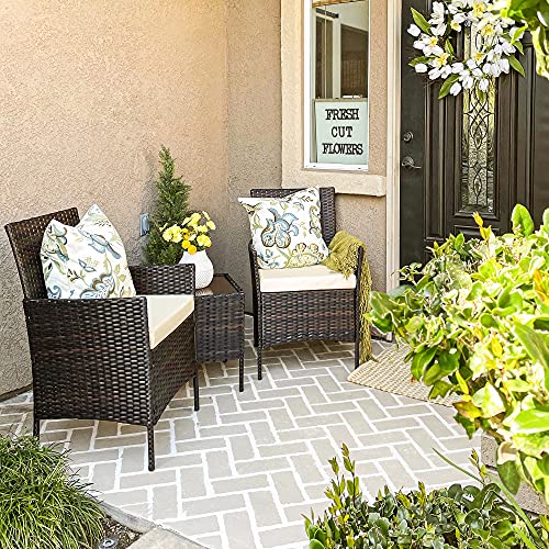 SONGMICS Gartenmöbel-Set aus Polyrattan, Lounge-Set, in Rattanoptik, Terrassenmöbel, Balkonmöbel, für Terrasse, Garten, Balkon, braun-beige GGF001K02 - 3