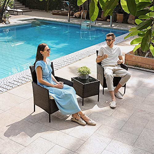SONGMICS Gartenmöbel-Set aus Polyrattan, Lounge-Set, in Rattanoptik, Terrassenmöbel, Balkonmöbel, für Terrasse, Garten, Balkon, braun-beige GGF001K02 - 3