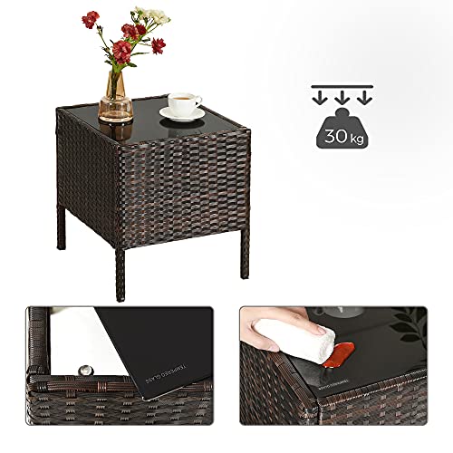 SONGMICS Gartenmöbel-Set aus Polyrattan, Lounge-Set, in Rattanoptik, Terrassenmöbel, Balkonmöbel, für Terrasse, Garten, Balkon, braun-beige GGF001K02 - 9