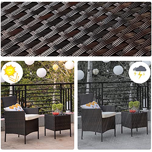 SONGMICS Gartenmöbel-Set aus Polyrattan, Lounge-Set, in Rattanoptik, Terrassenmöbel, Balkonmöbel, für Terrasse, Garten, Balkon, braun-beige GGF001K02 - 5