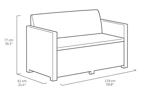 „Allibert by Keter“ Gartenlounge Set Alabama, graphit/cool grey, 4tlg., inkl. Sitzkissen, Kunststoff, flache Rattanoptik - 6
