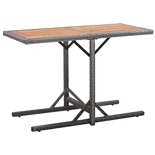 vidaXL Bistroset mit Auflagen 3-TLG. Balkonset Balkonmöbel Garnitur Sitzgruppe Sitzgarnitur Gartenmöbel Tisch 2 Stühle Poly Rattan Grau - 3