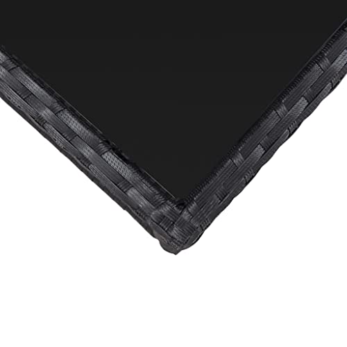 vidaXL Bistroset 3-TLG. mit Auflagen Balkonset Sitzgruppe Gartenmöbel Balkonmöbel Gartenset Garnitur Tisch Stühle Poly Rattan Schwarz - 3