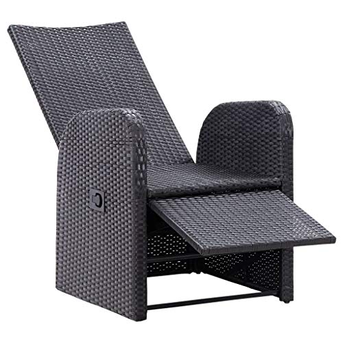 vidaXL Bistroset 3-TLG. mit Auflagen Balkonset Sitzgruppe Gartenmöbel Balkonmöbel Gartenset Garnitur Tisch Stühle Poly Rattan Schwarz - 7