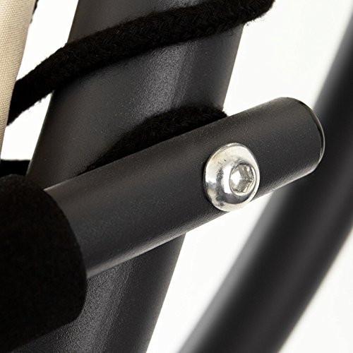 SoBuy OGS16 Schwebeliege mit Sonnenschirm Relaxliege Schwingliege Schaukelliege Hängesessel Hängeliege Sonnenliege Belastbarkeit 120kg beige - 6