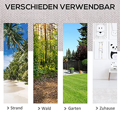 Outsunny Hängematte Hängeliege Hängesitz Mehrpersonen Familien 150 kg, (200x100cm/creme) - 6