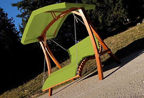 Design Hollywoodliege Doppelliege ‚Aruba‘ aus Holz Lärche mit Dach von AS-S, Farbe:Grün - 2