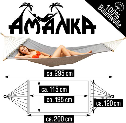 AMANKA Doppel Hängematte mit Gestell – 300×100 Garten Hängeliege – Outdoor Hängemattengestell Metall - 4