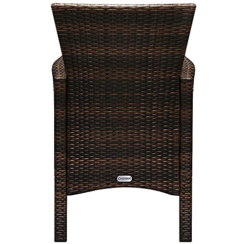 Deuba Poly Rattan Sitzgruppe Garten 8 Breite Stühle 7cm Auflagen Gartentisch Akazie Holz 8 Personen Gartenmöbel Set Braun - 7