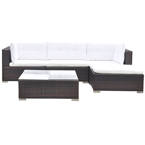 vidaXL Gartenmöbel 14-TLG. Poly Rattan Sofa Lounge Sitzgruppe Gartengarnitur - 6