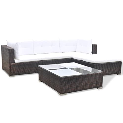 vidaXL Gartenmöbel 14-TLG. Poly Rattan Sofa Lounge Sitzgruppe Gartengarnitur - 4