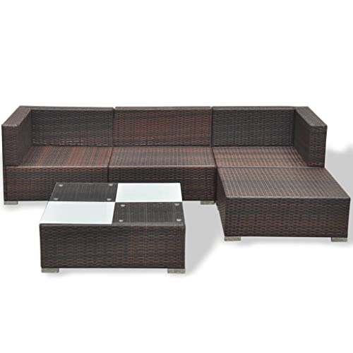 vidaXL Gartenmöbel 14-TLG. Poly Rattan Sofa Lounge Sitzgruppe Gartengarnitur - 7