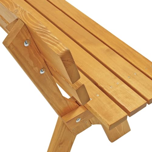 DEGAMO Gartengarnitur Freital XXL 3-teilig 200cm, 2X Bank 200cm und 1x Tisch 70x200cm, Kiefer imprängiert - 4