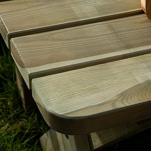 PLATAN ROOM Gartenmöbel aus Kiefernholz 120 cm / 150 cm / 170 cm breit Gartenbank Gartentisch Kiefer Holz massiv Imprägniert (Set 2 (Tisch + 2 Bänke + 2 Stühle), 170 cm) - 5