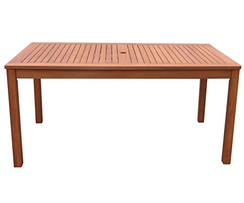 GRASEKAMP Qualität seit 1972 Gartentisch 160x90cm Natur Holztisch Tisch Gartenmöbel Eukalyptus