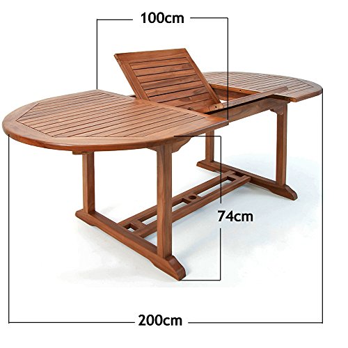 Casaria Sitzgruppe Vanamo 6+1 FSC®-zertifiziertes Eukalyptusholz klappbar 7-TLG Tisch Sitzgarnitur Holz Gartenmöbel Garten Set - 5