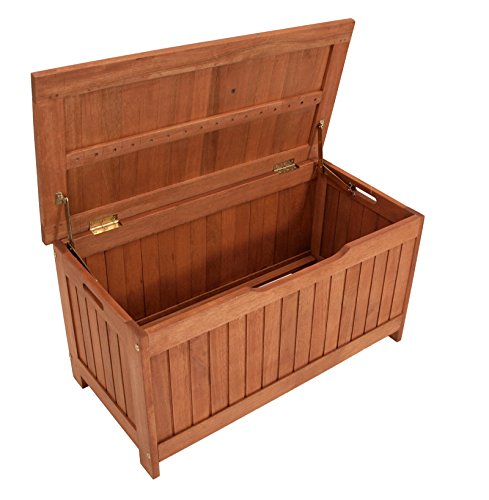 gartenmoebel-einkauf Kissenbox mit Deckel aus Eukalyptus Holz 88x45x45, FSC®-Zertifiziert - 2