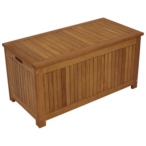 gartenmoebel-einkauf Kissenbox mit Deckel aus Eukalyptus Holz 88x45x45, FSC®-Zertifiziert - 6