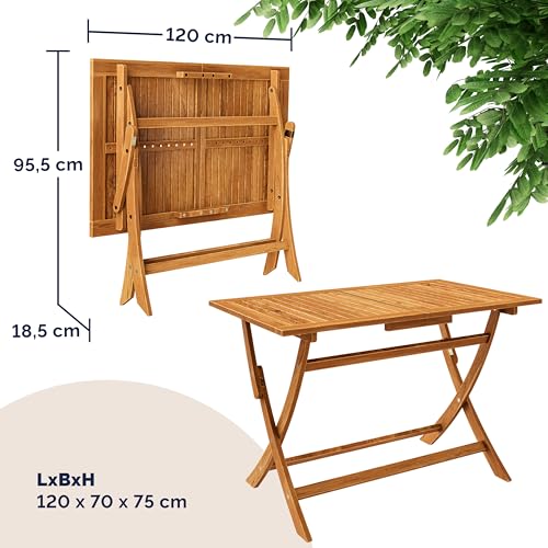 Deuba Sitzgruppe Sydney 4+1 FSC®-zertifiziertes Akazienholz 5-TLG Tisch klappbar Sitzgarnitur Holz Garten Möbel Set - 5
