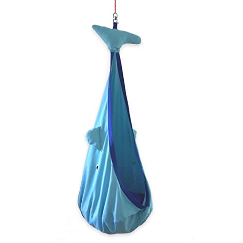 snuutje Hängehöhle für Kinder Willo der Wal (Schadstoff geprüft und GS-Zertifiziert, aus 100% Baumwolle, hält bis 80 kg, mit Zubehör) blau