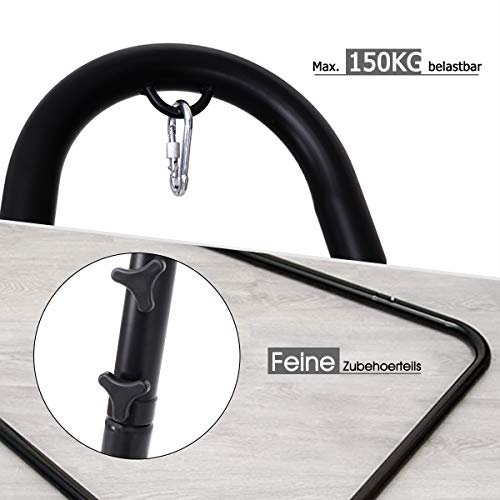 DREAMADE Hängestuhlgestell verstellbar, Hängesesselgestell Freistehendes Metallgestell für Hängesessel, Belastbarkeit max. 150 kg Metallgestell Hängesitze für Garten Hause, Schwarz - 4