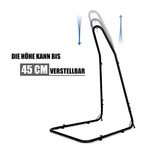 DREAMADE Hängestuhlgestell verstellbar, Hängesesselgestell Freistehendes Metallgestell für Hängesessel, Belastbarkeit max. 150 kg Metallgestell Hängesitze für Garten Hause, Schwarz - 5