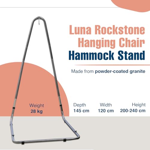AMAZONAS Formschönes Hängesesselgestell aus Stahl Luna RockStone höhenverstellbar für Wohnzimmer und Garten 120 x 200-240 x 145 cm bis 120 kg - 3