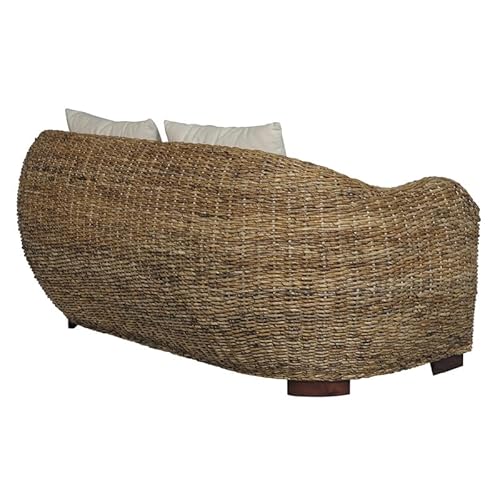 Rotin Design Rattansofa AZUR – Korbsofa – inkl. Sitzpolster – Massivholzfüße – Braun - 5