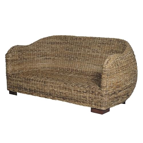 Rotin Design Rattansofa AZUR – Korbsofa – inkl. Sitzpolster – Massivholzfüße – Braun - 6