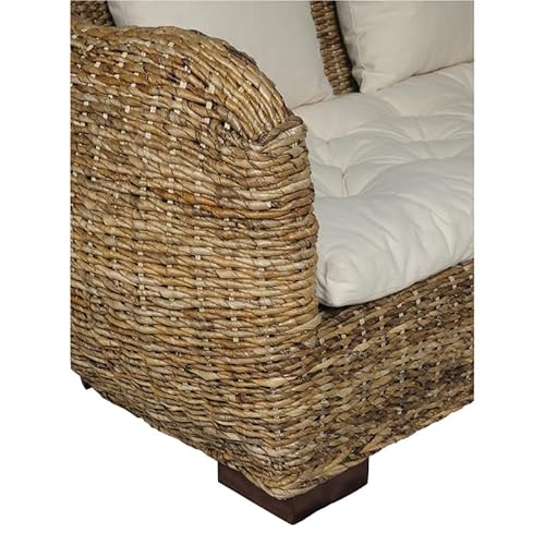 Rotin Design Rattansofa AZUR – Korbsofa – inkl. Sitzpolster – Massivholzfüße – Braun - 9