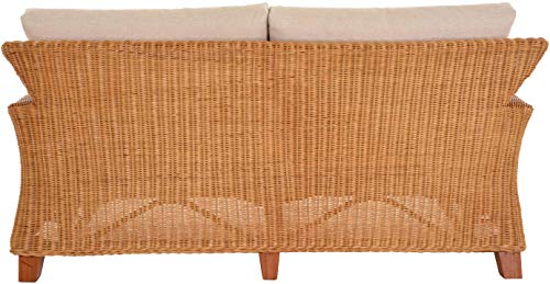 Rattan Wohnzimmersofa Comte inkl. Polster Wohnzimmer Sofa Couch Rattansofa Flechtsofa Korbsofa (3-Sitzer) - 4