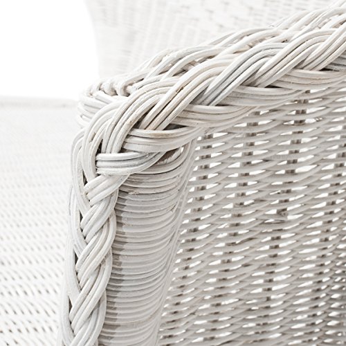 Rattanmöbel-Set Chris – 4-teilig (Rattansessel, Rattansofa, Tisch) – Weiß - 5