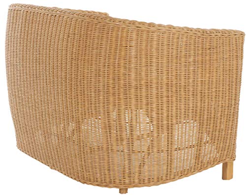 korb.outlet Rattan-Sofa 2-Sitzer Club inkl. Sitzpolster Beige, Couch aus echtem Rattan (Honig – Dunkel) - 4