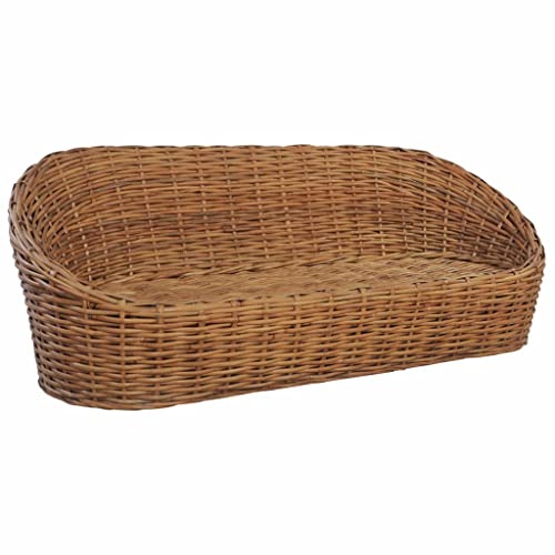 vidaXL Sofa 3-Sitzer mit Polstern Loungesofa Couch Rattansofa Rattanmöbel Sitzmöbel Wohnzimmer Möbel Schlafzimmer Tagesbett Natürliches Rattan - 3