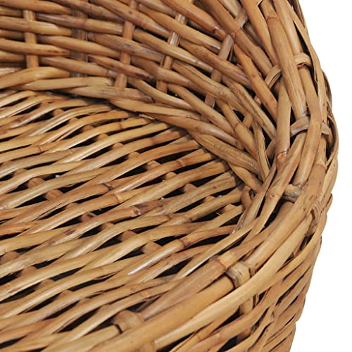 vidaXL Sofa 3-Sitzer mit Polstern Loungesofa Couch Rattansofa Rattanmöbel Sitzmöbel Wohnzimmer Möbel Schlafzimmer Tagesbett Natürliches Rattan - 8
