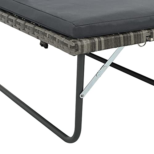 vidaXL Gartensofa 5-TLG. Poly Rattan Grau Lounge Gartenmöbel Gartenset Bank - 6