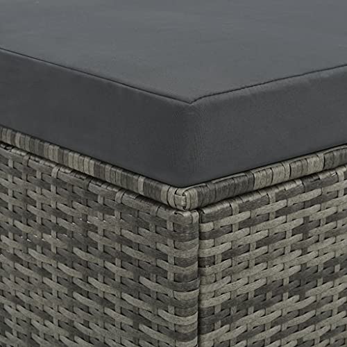 vidaXL Gartensofa 5-TLG. Poly Rattan Grau Lounge Gartenmöbel Gartenset Bank - 9