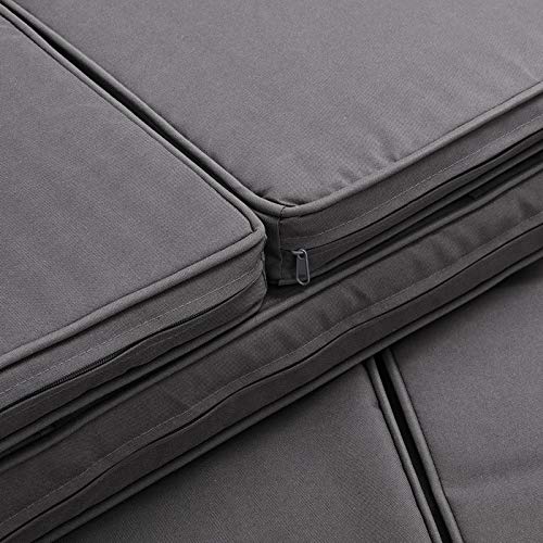 Casaria Poly Rattan Lounge Sofa 2 Sitzer Gartensofa mit Sitztruhe 7cm Auflagen Outdoor Couch Gartenliege Wetterfest Grau - 6