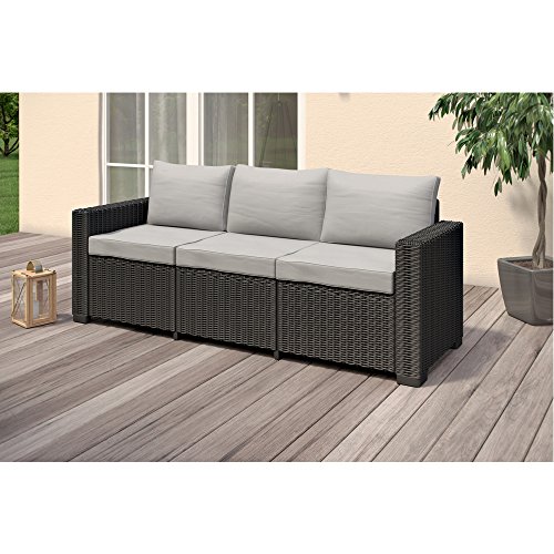 Allibert California Lounge Set Polyrattan Gartenmöbel Rattanoptik Sitzgruppe 4-teilig - 4