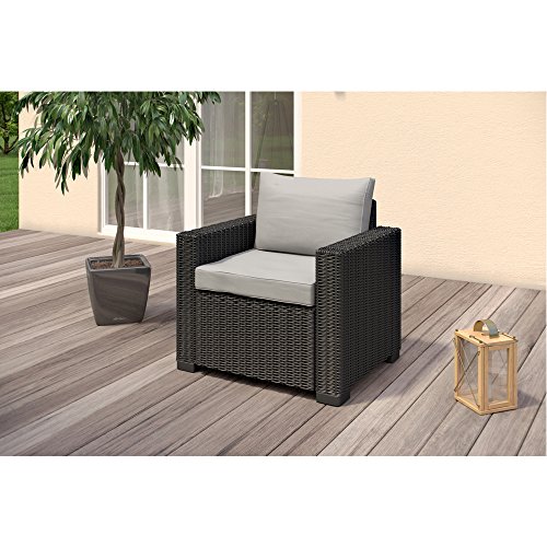 Allibert California Lounge Set Polyrattan Gartenmöbel Rattanoptik Sitzgruppe 4-teilig - 5