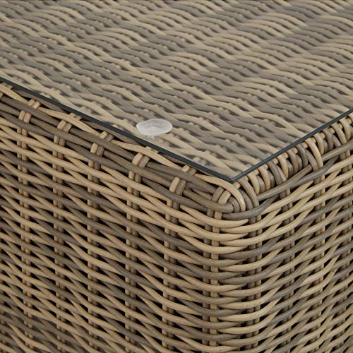 TecTake 800694 Aluminium Polyrattan Multifunktions Luxus Loungegruppe Gartensofa mit Tisch, für Garten oder Terrasse, vielseitig kombinierbar, inkl. Polster - Diverse Farben (Natur | Nr. 403168) - 9