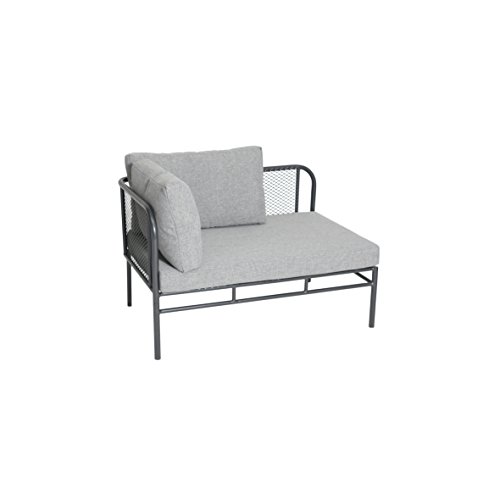 greemotion Loungeset Toulouse eisengrau/grau, Eckbank mit Tisch für In- und Outdoor, Bank mit Rückenverstellung, pflegeleichtes Streckmetallgestell, Sitzelemente einfach umzustellen, ca. 5 Sitzplätze - 3