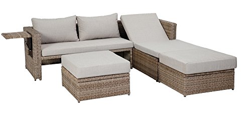 Greemotion Menorca Gartenmöbellounge, beige, ca. 255 x 150 x 64 cm - 2