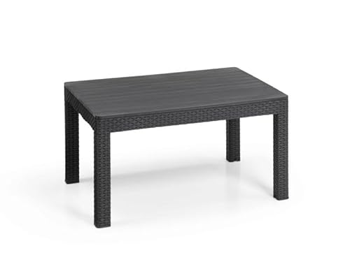 „Allibert by Keter“ Gartenlounge Set Chicago mit 3er Sofa, graphit/cool grey, 4tlg., inkl. Kissen, Kunststoff, flache Rattanoptik - 4
