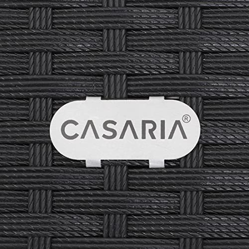 Deuba XXL Poly Rattan Sonneninsel 230 cm faltbares Dach 7cm Auflagen 4 Kissen Gartenliege Gartenmöbel Outdoor Set Schwarz - 9