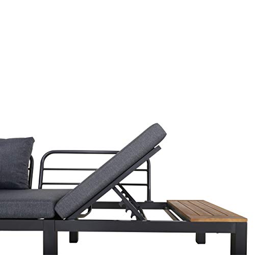 Chicreat Three-Seat Convertible Sofa with FSC Acacia Side Table, 270 x 78 x 86cm - 4