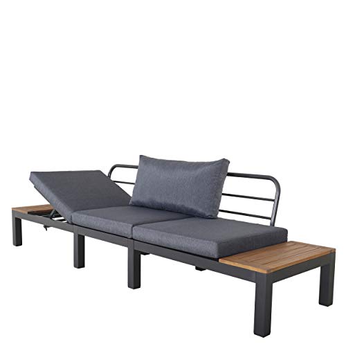 Chicreat Three-Seat Convertible Sofa with FSC Acacia Side Table, 270 x 78 x 86cm - 6