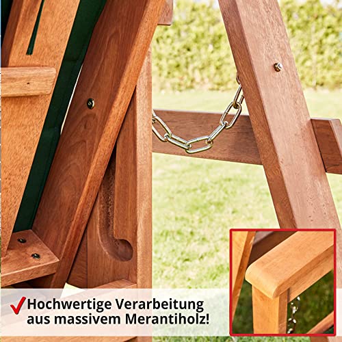 Hecht Hollywoodschaukel Bahara Lux Garten-Schaukel Meranti-Holz 4-sitzer (ca. 235 x 120 x 178 cm (BxTxH)) - 7