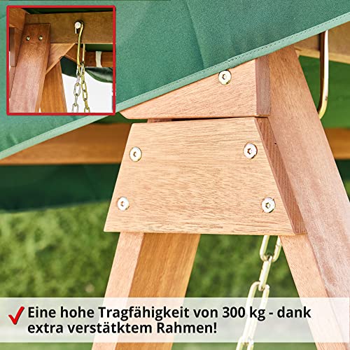 Hecht Hollywoodschaukel Bahara Lux Garten-Schaukel Meranti-Holz 4-sitzer (ca. 235 x 120 x 178 cm (BxTxH)) - 7